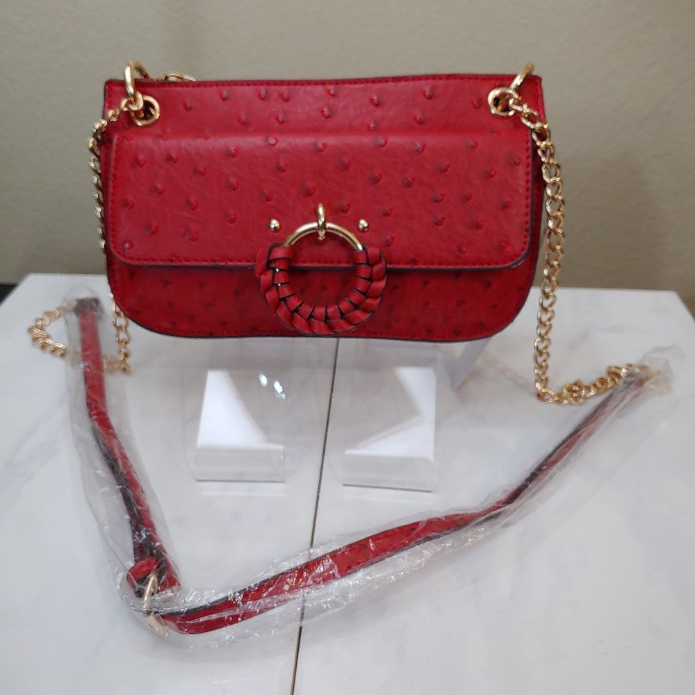 Carlos By Carlos Santana  Vegan Leather Red Cross-body Purse
